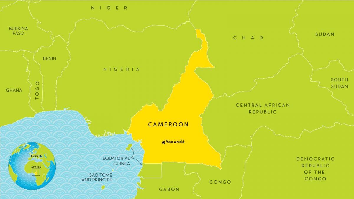 carte du Cameroun et dans les pays environnants