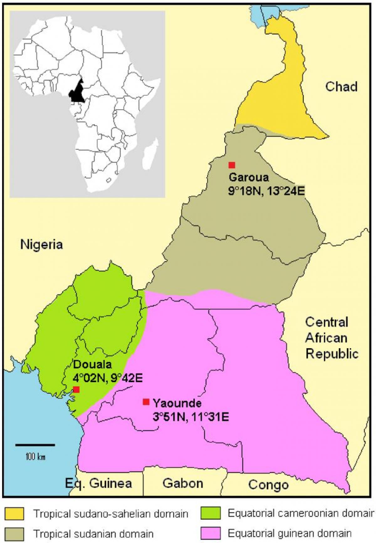 Carte du Cameroun climat