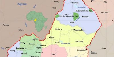 Cameroun carte avec les villes
