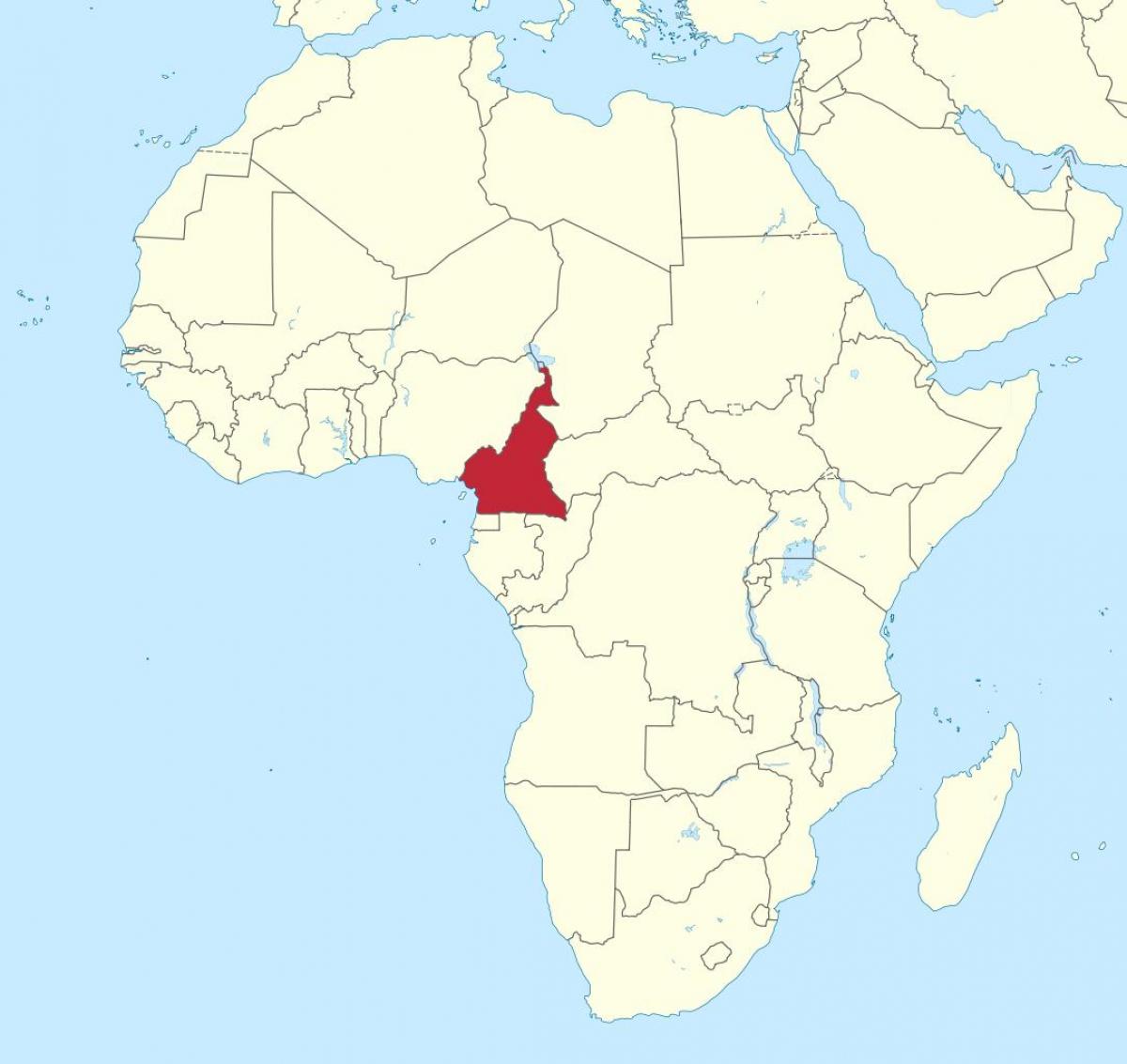 Carte du Cameroun en afrique de l'ouest