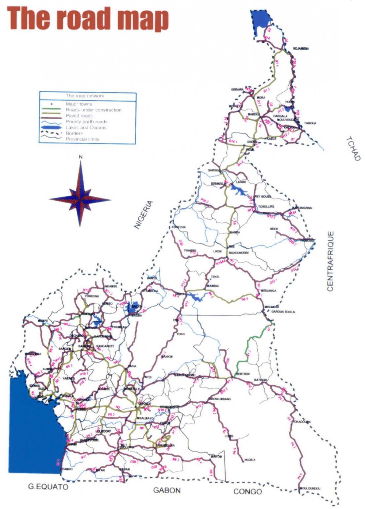 Carte du Cameroun route