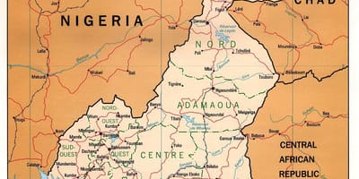 Carte physique du Cameroun